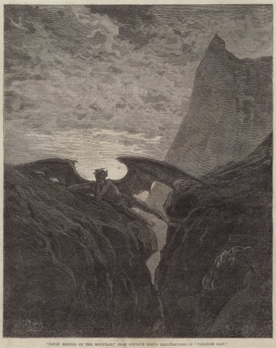 Satanás descansando en la montaña de Gustave Dore